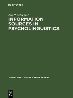 cover image of Information sources in psycholinguistics